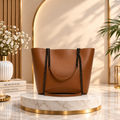 Tote Bag Chic Chain-Strap Leather Tote SC-020