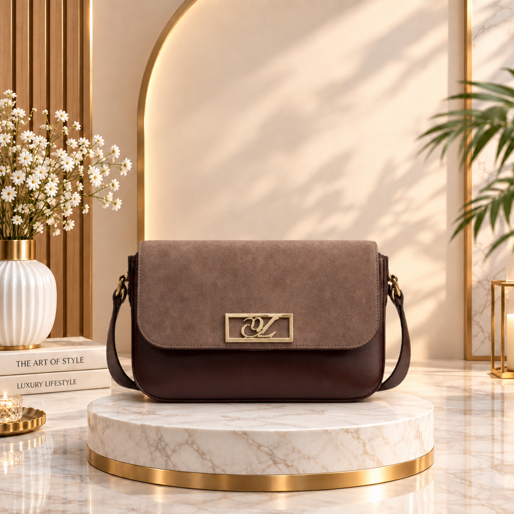 Crossbody Gold Chain, Metal Logo, Flap Closure SC-120