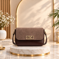 Crossbody Gold Chain, Metal Logo, Flap Closure SC-120