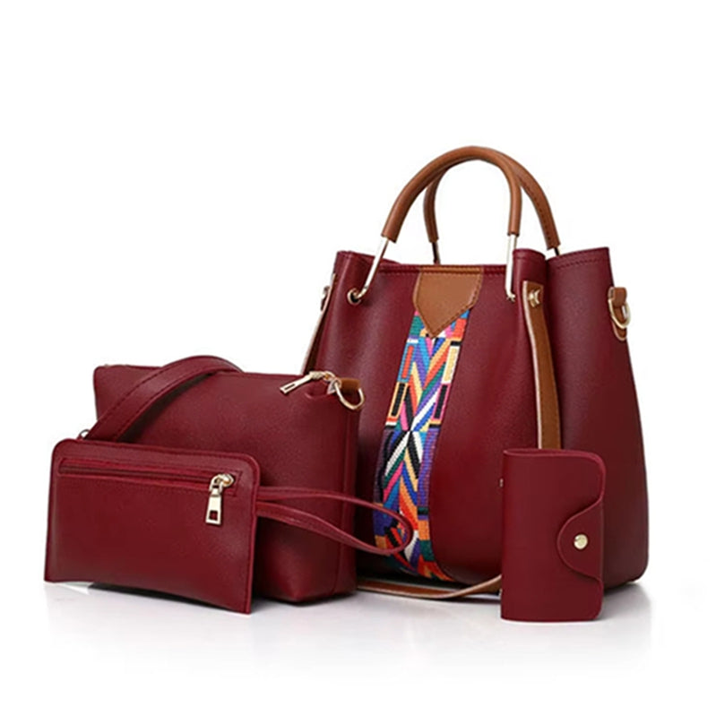 Women's Handbags 4-Piece Set with Zipper Closure SC-003