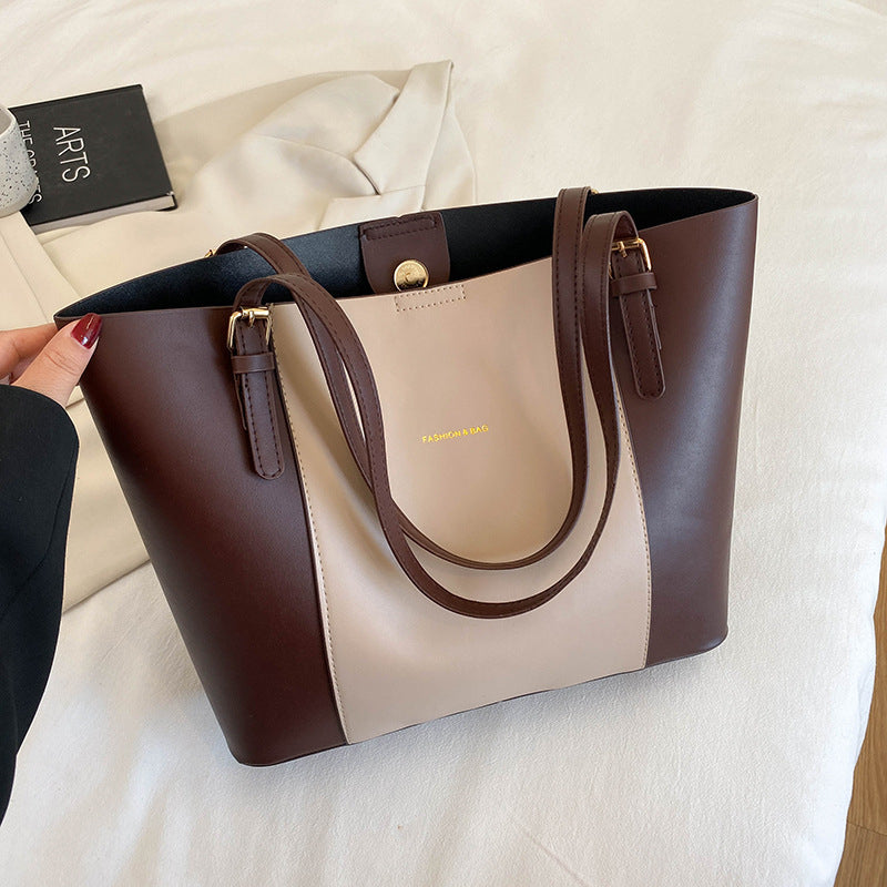 Sophisticated Two-Tone Structured Shoulder Bag SC-059