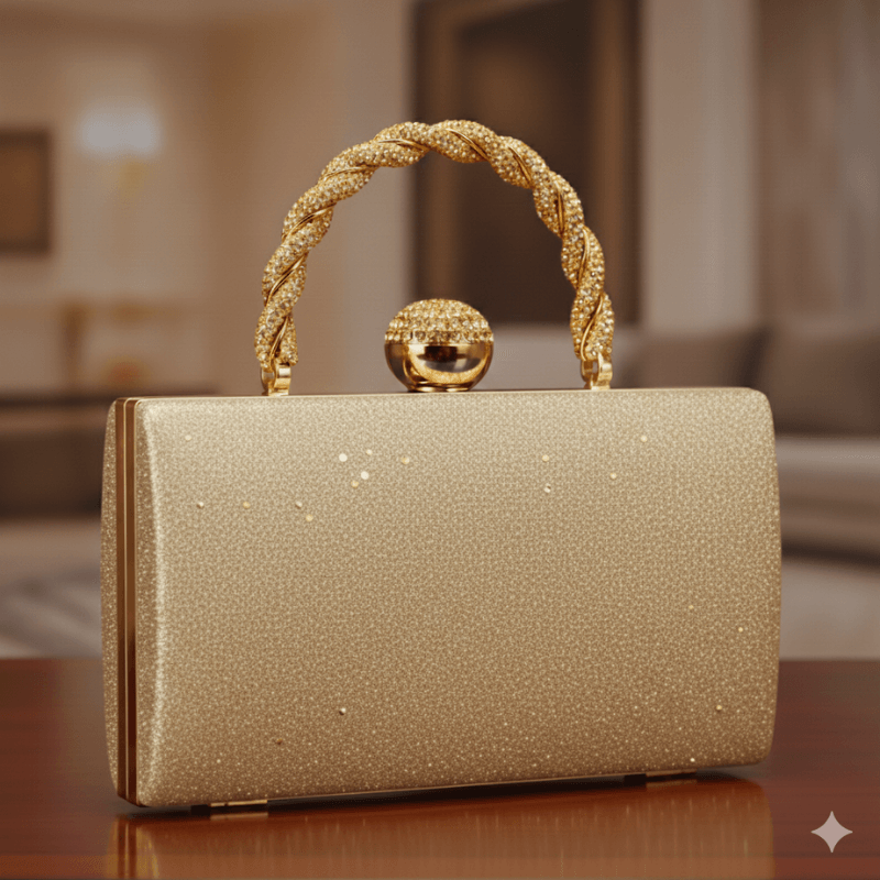 Clutch for women  Hard Case Clutch with Crystal Lock SC-039