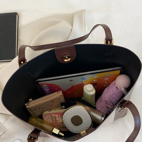 Sophisticated Two-Tone Structured Shoulder Bag SC-059