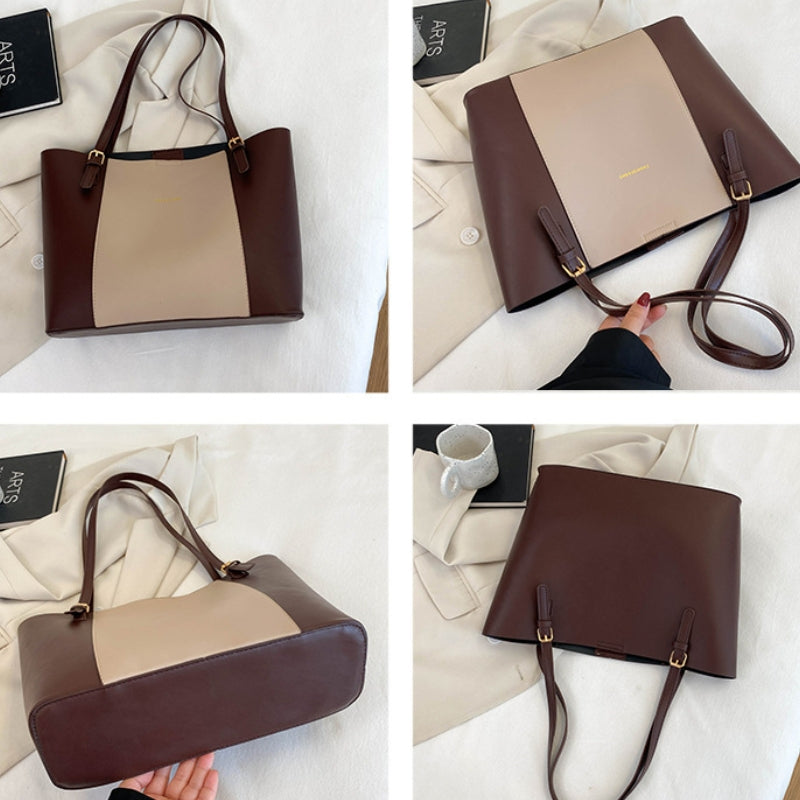 Sophisticated Two-Tone Structured Shoulder Bag SC-059