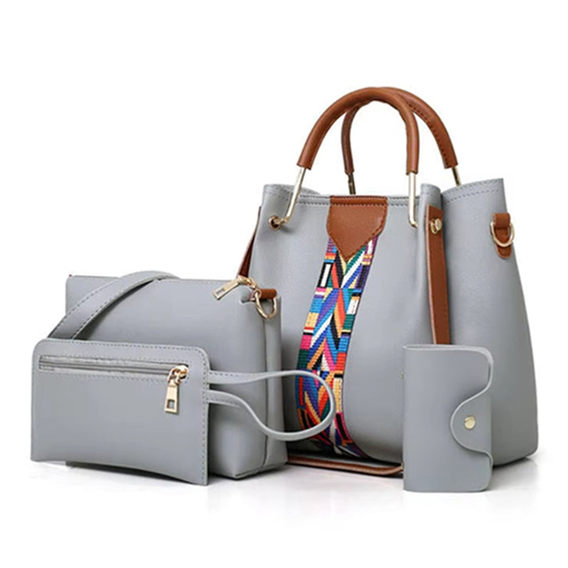 Women's Handbags 4-Piece Set with Zipper Closure SC-003