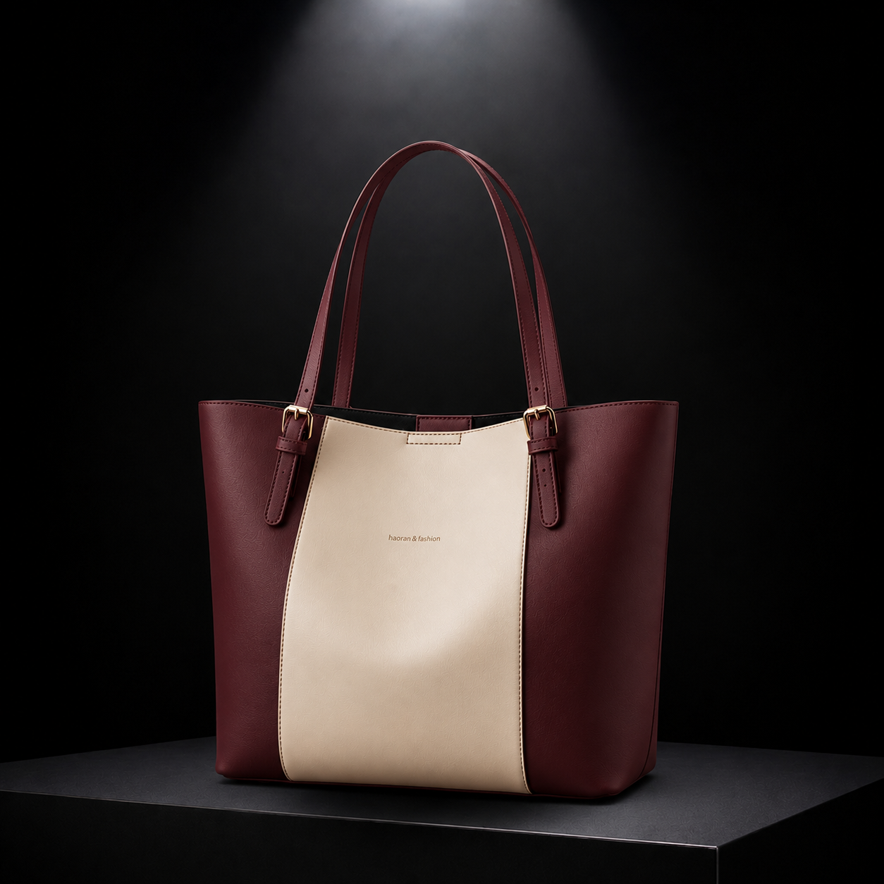 Sophisticated Two-Tone Structured Shoulder Bag SC-059