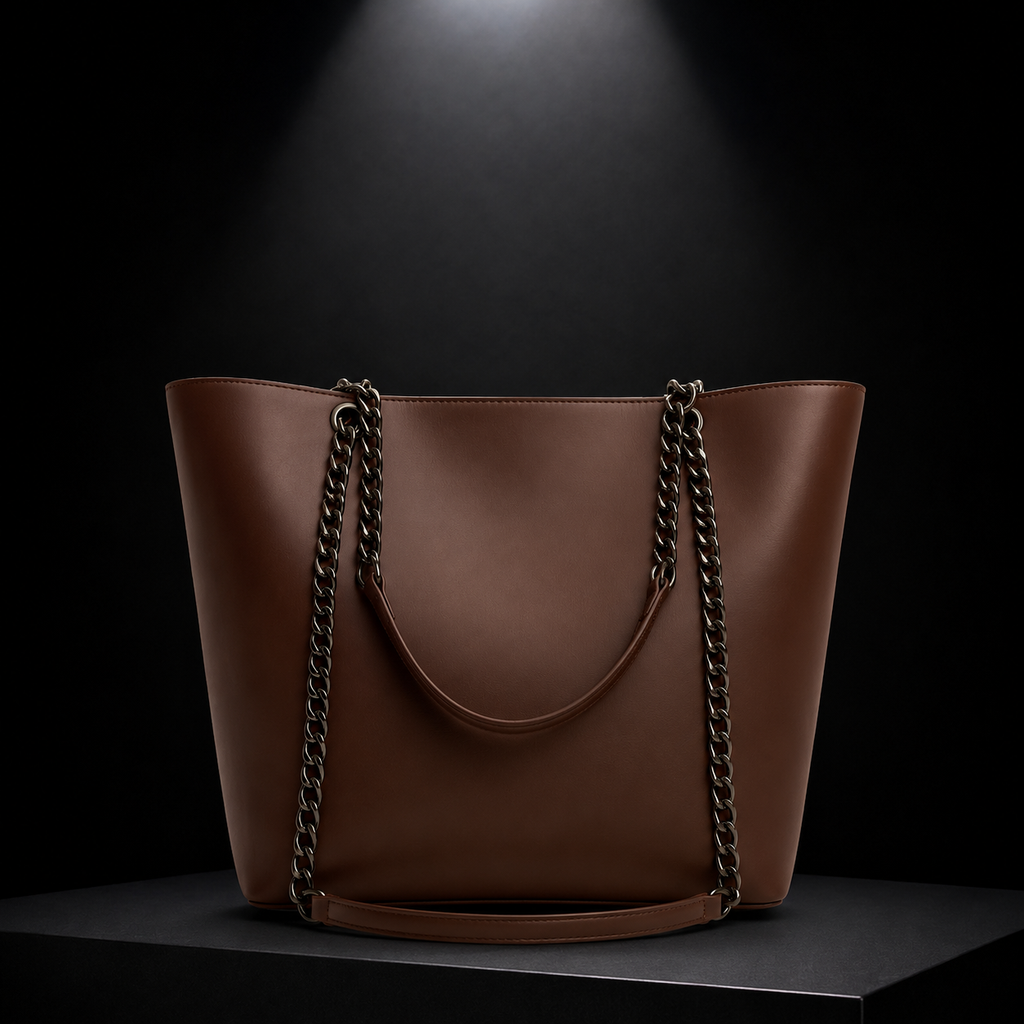 Tote Bag Chic Chain-Strap Leather Tote SC-020