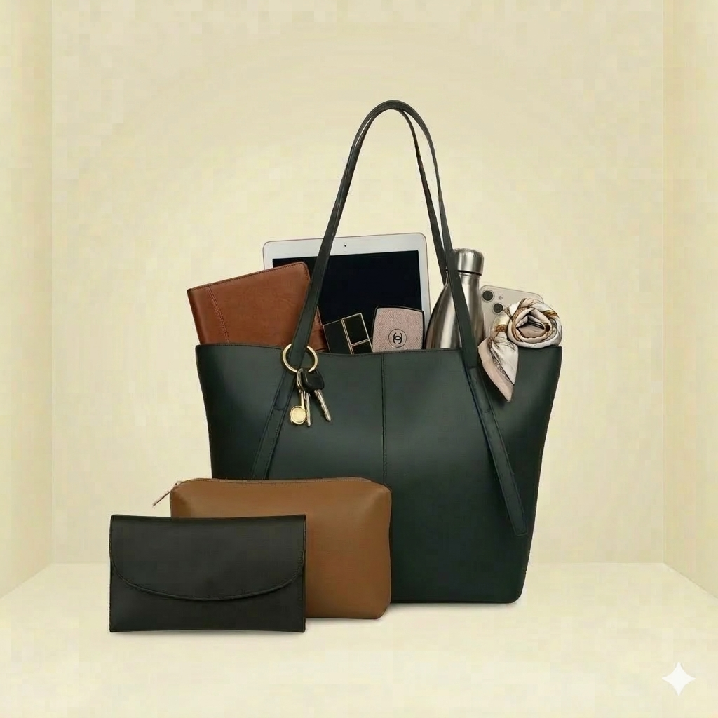 Tote Bag Premium 3-Piece Essential Set For Women SC-054