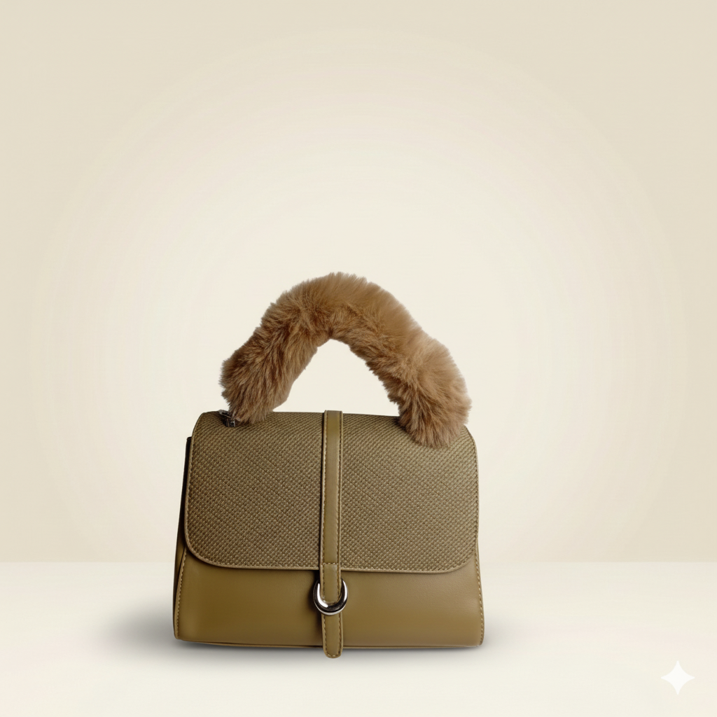 Handbag Modern Statement Fur-Handle Bag SC-137
