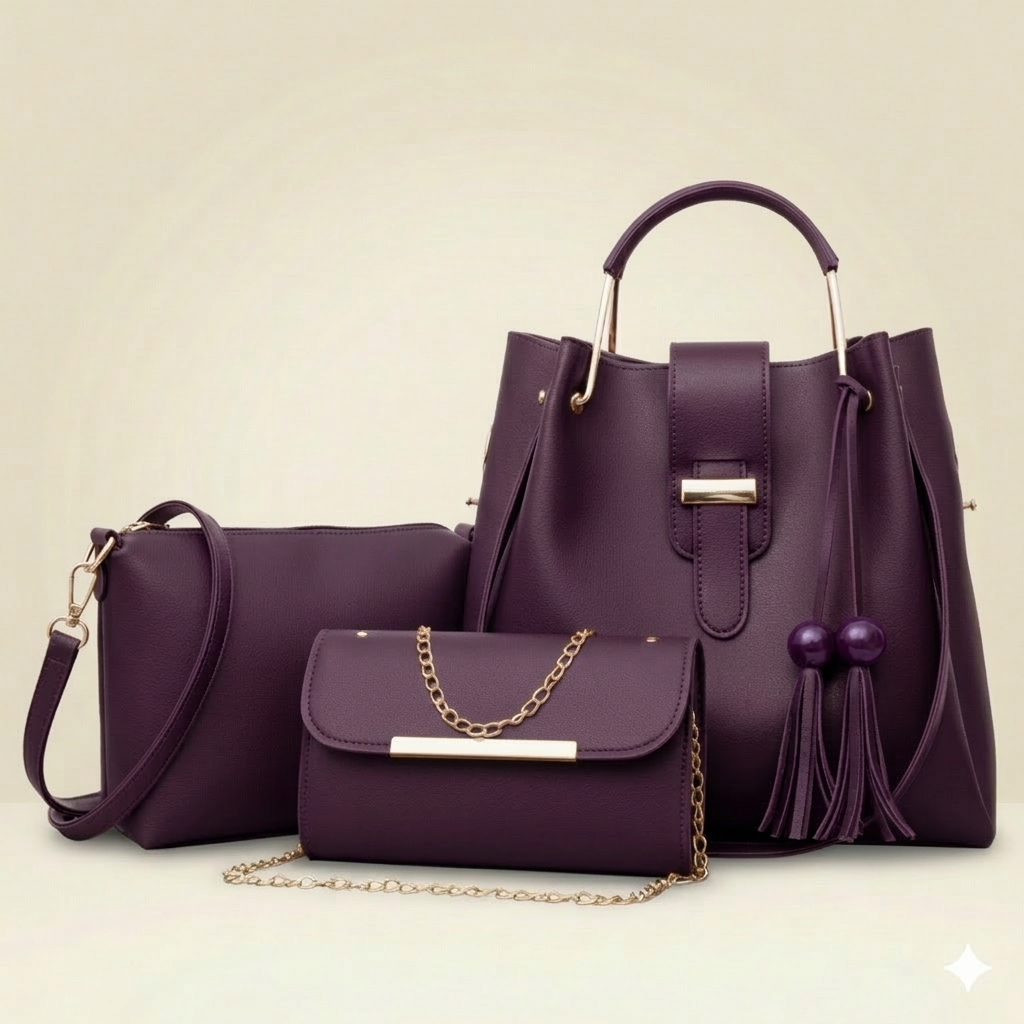 Crossbody & Clutch Premium 3-Piece Women's Handbag SC-019