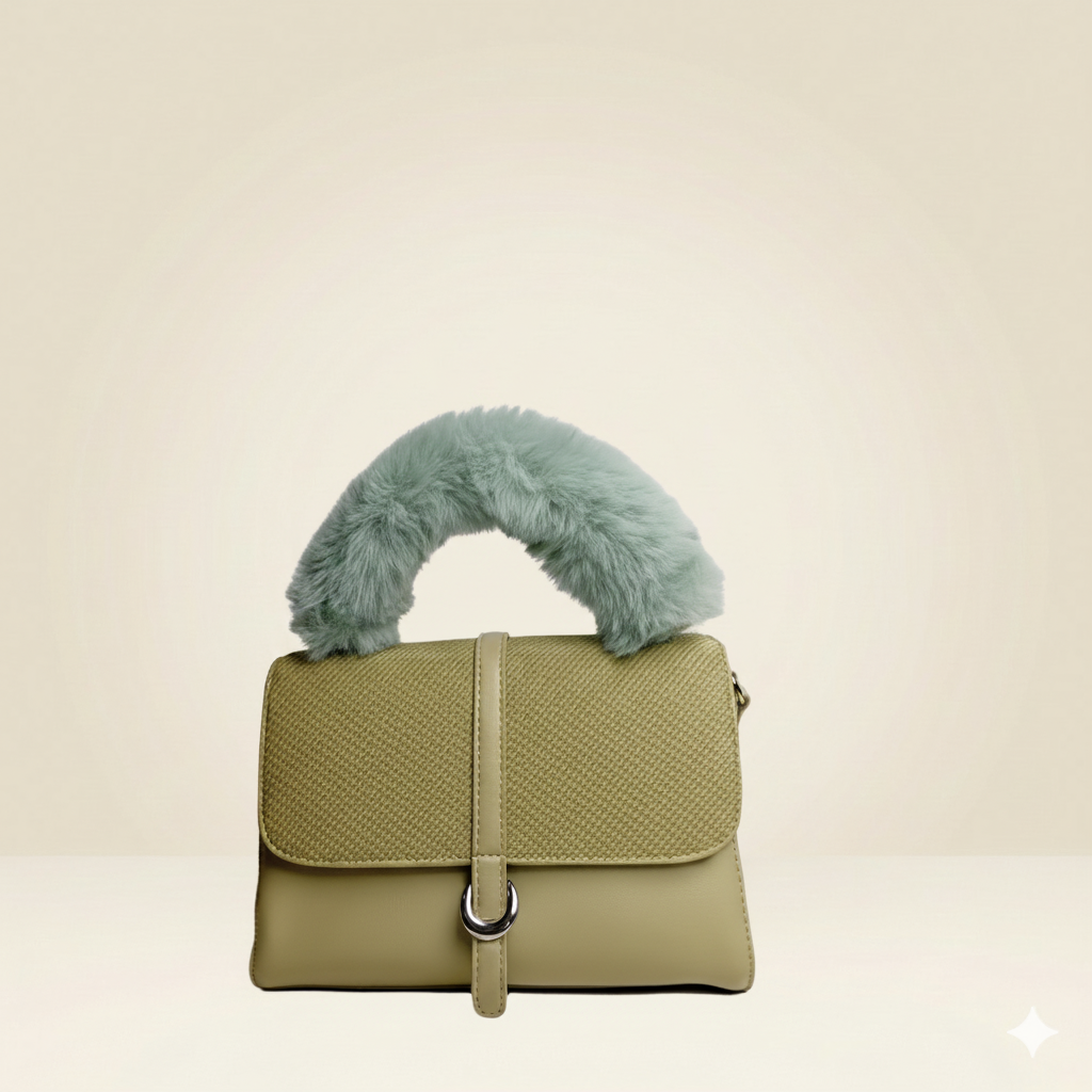 Handbag Modern Statement Fur-Handle Bag SC-137