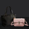Stylish Black Textured Tote Bag & Sling Bag 063 / 075