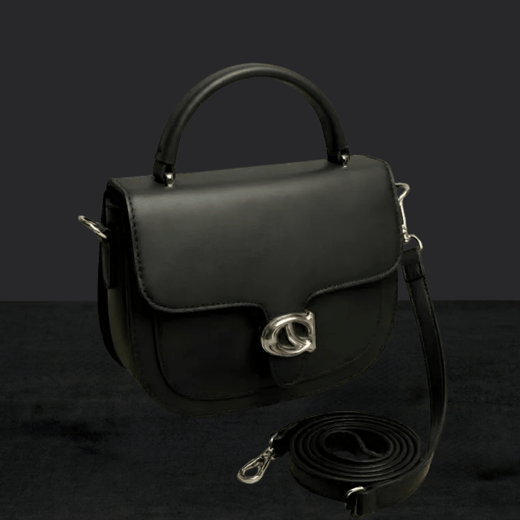 Premium Tan Saddle Handbag with Metallic Clasp SC-126