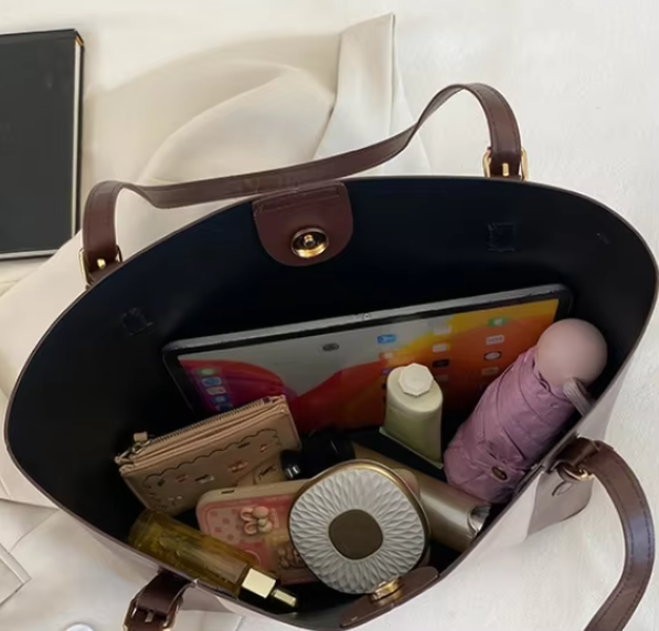 Sophisticated Two-Tone Structured Shoulder Bag SC-059