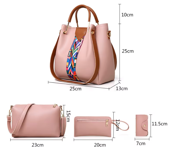 Women's Handbags 4-Piece Set with Zipper Closure SC-003