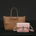 Beige Oversized Tote + Deep Red Sling Bag 066 / 075