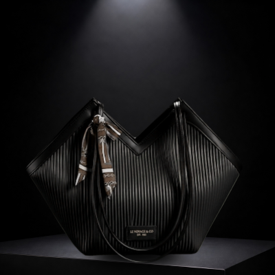 Luxury Ribbon-Accent Pleated Tote Bag SC-045