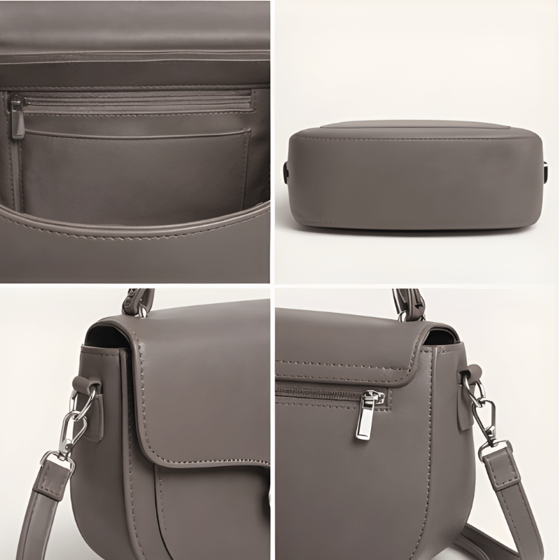 Premium Tan Saddle Handbag with Metallic Clasp SC-126