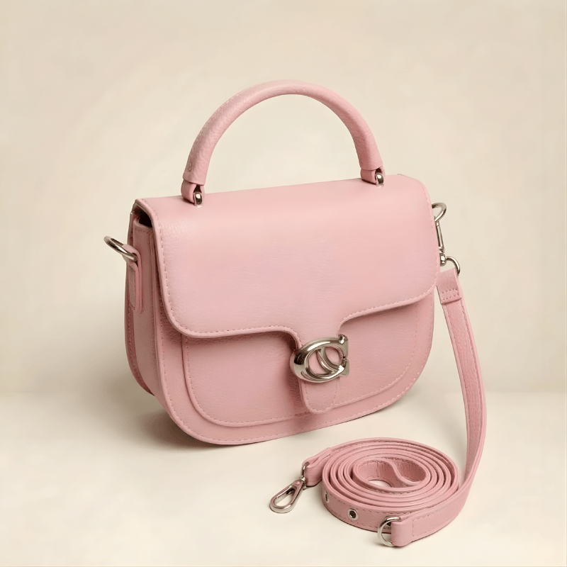Premium Tan Saddle Handbag with Metallic Clasp SC-126
