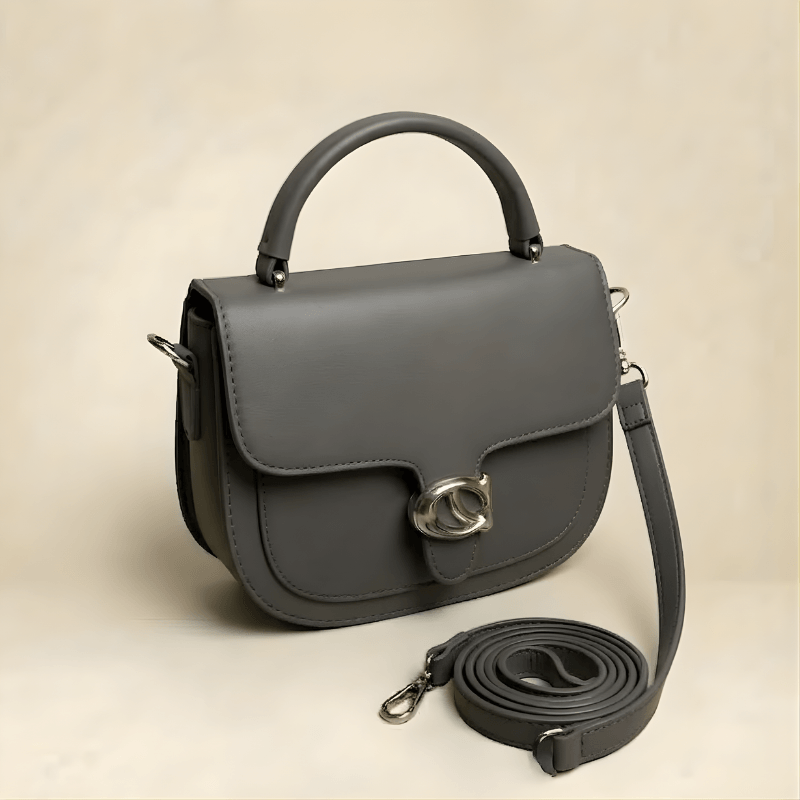 Premium Tan Saddle Handbag with Metallic Clasp SC-126