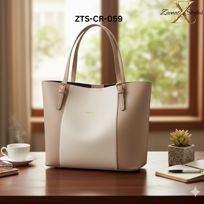 Sophisticated Two-Tone Structured Shoulder Bag SC-059