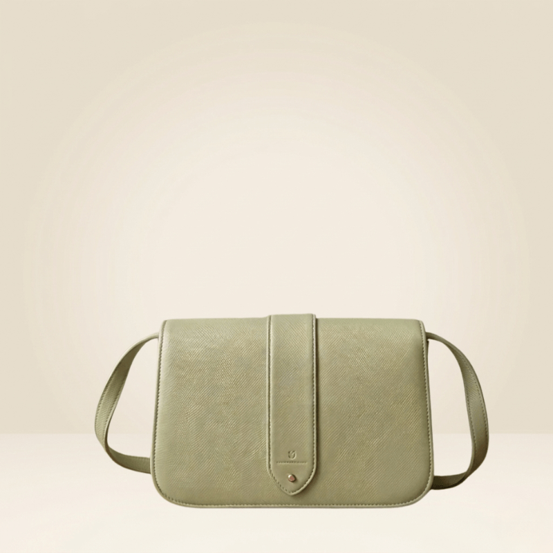 Classic Tan  PU Leather Crossbody Bag with Metallic Lock SC_097