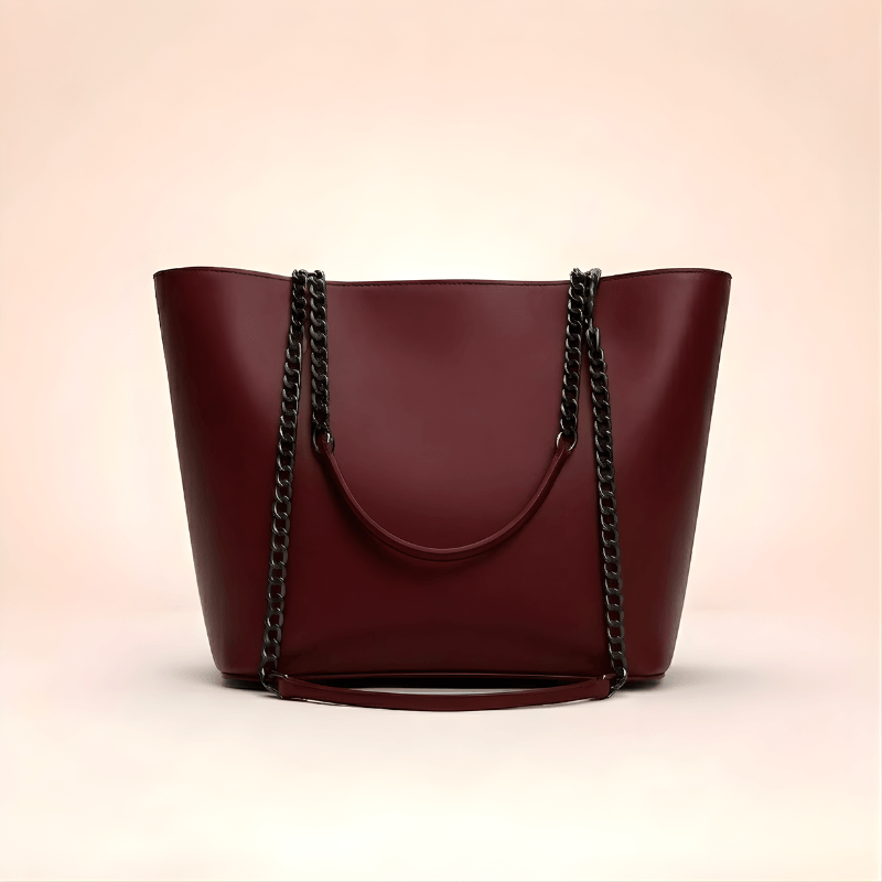 Tote Bag Chic Chain-Strap Leather Tote SC-020