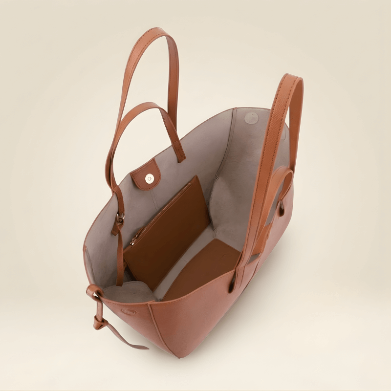 Spacious Tan Fox-Leather Everyday Shoulder Bag SC-048
