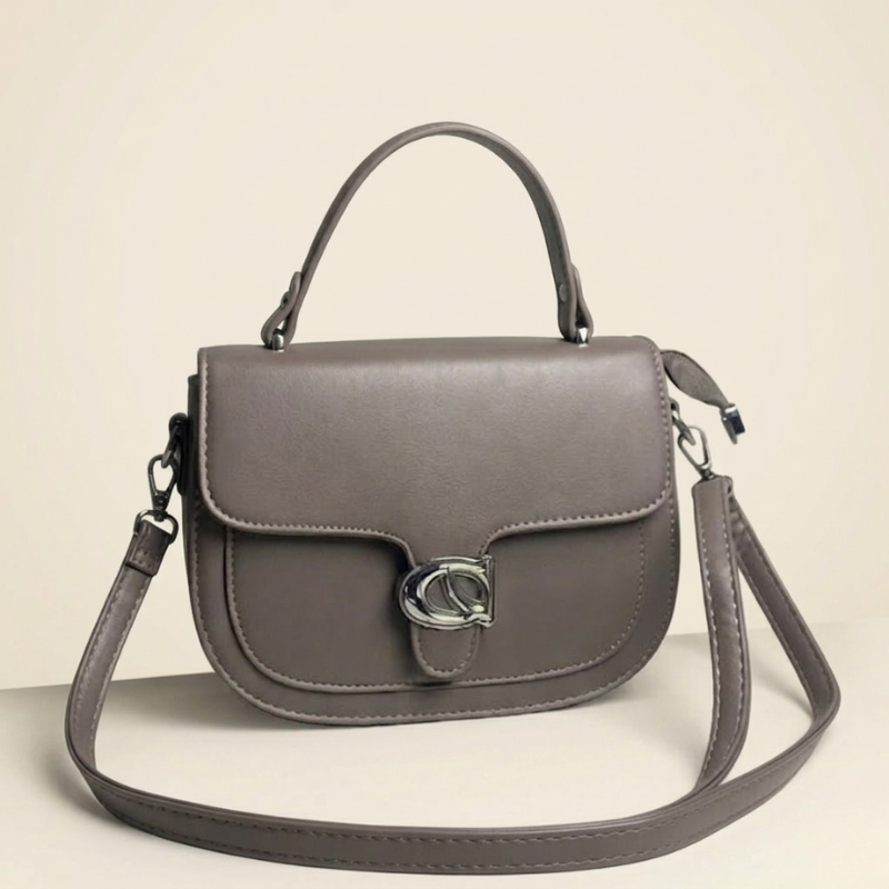 Premium Tan Saddle Handbag with Metallic Clasp SC-126