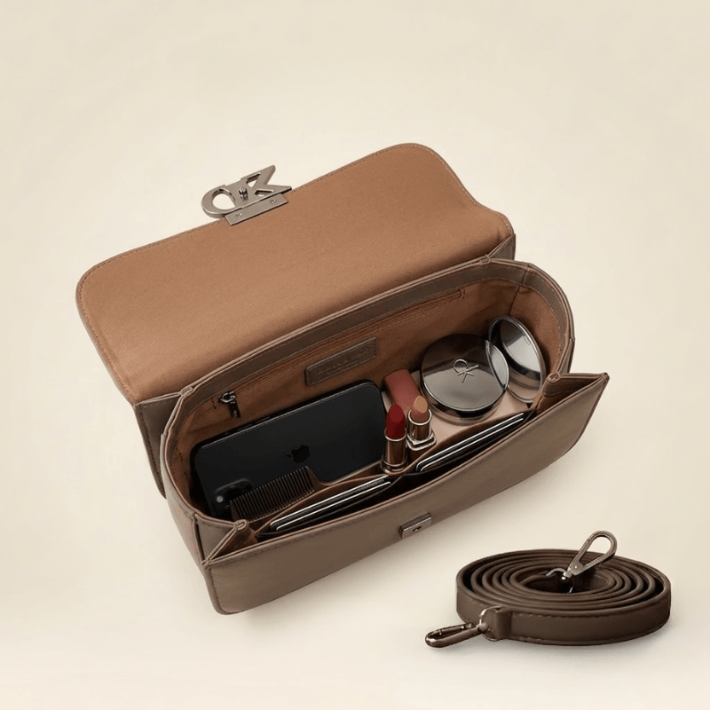 Luxury Minimalist Ladies Handbag Metallic Logo Clasp SC-127