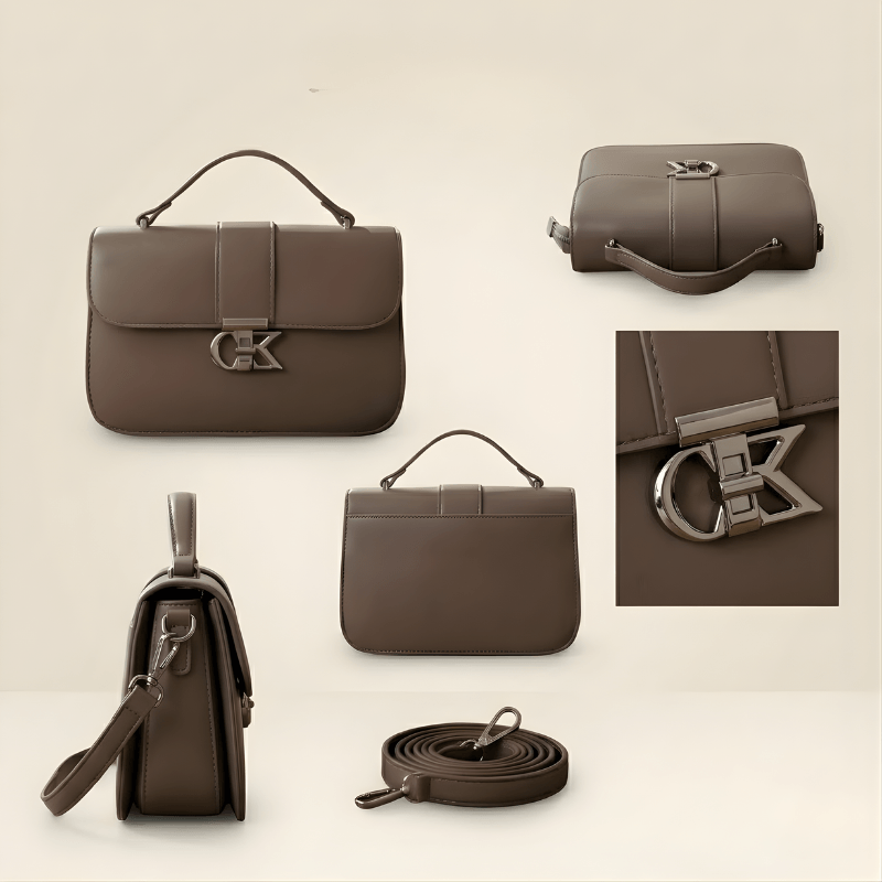 Luxury Minimalist Ladies Handbag Metallic Logo Clasp SC-127
