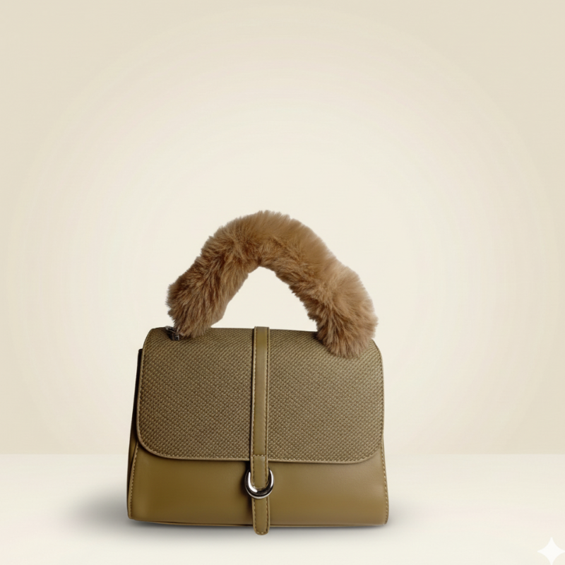 Handbag Modern Statement Fur-Handle Bag SC-137