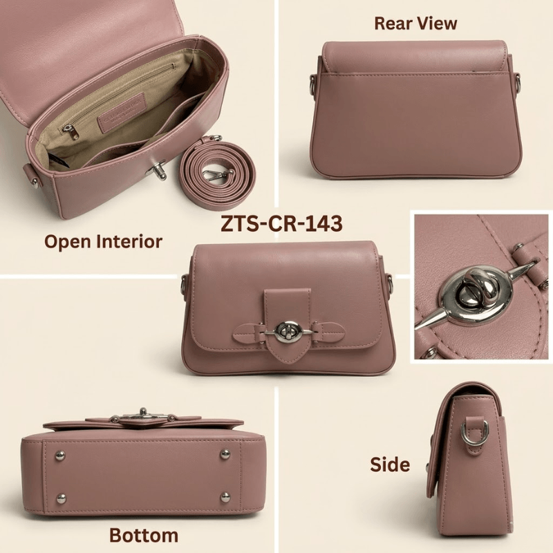 Luxury Structured Ladies Shoulder Bag Metallic Lock SC-143