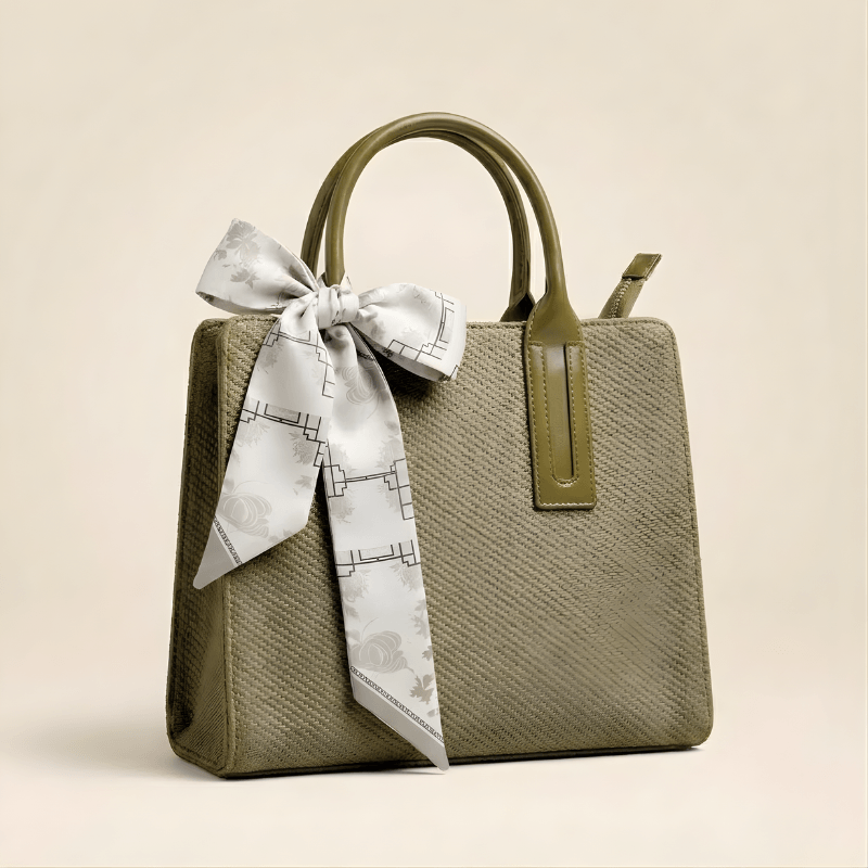 Luxury Textured Ladies Tote Bag Silk Scarf SC-146