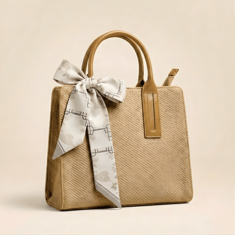 Luxury Textured Ladies Tote Bag Silk Scarf SC-146