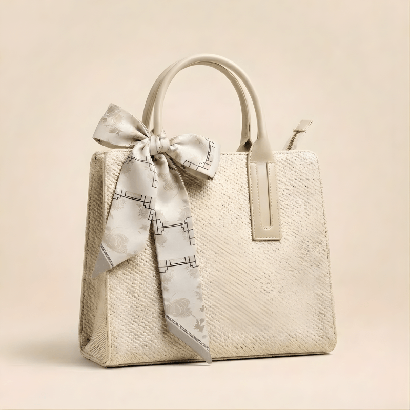 Luxury Textured Ladies Tote Bag Silk Scarf SC-146