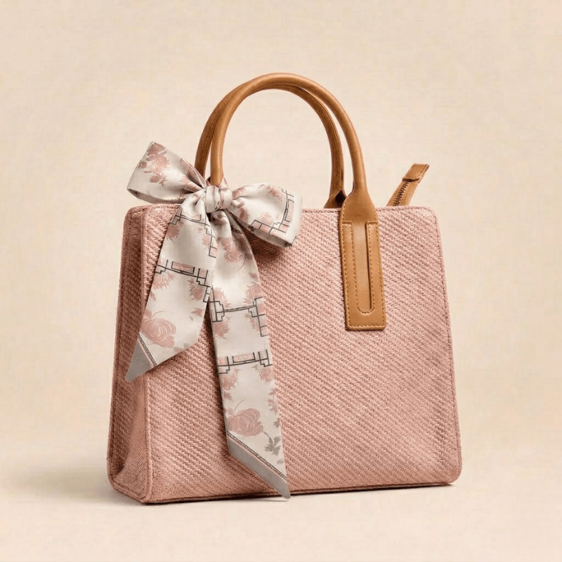 Luxury Textured Ladies Tote Bag Silk Scarf SC-146
