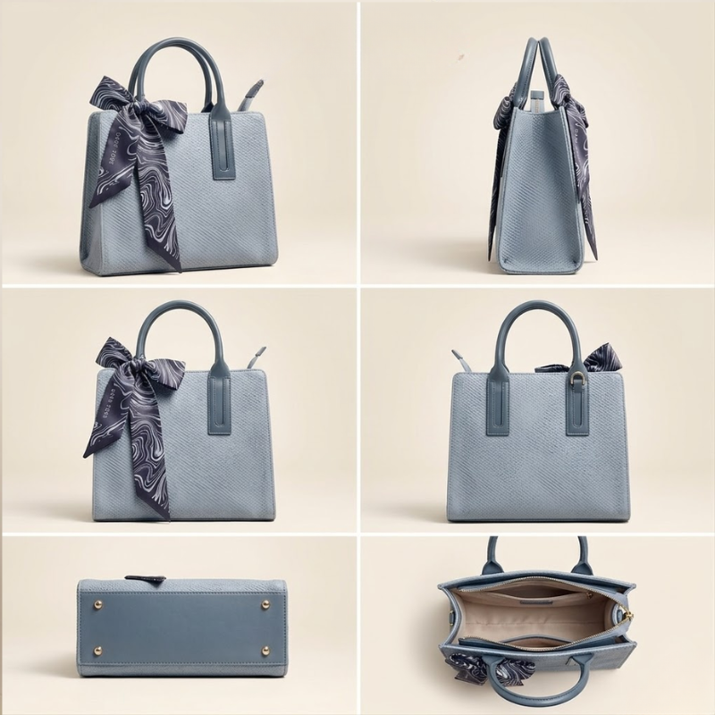 Luxury Textured Ladies Tote Bag Silk Scarf SC-146