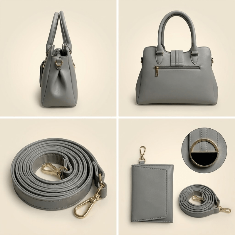 Luxury Smooth Ladies hand Bag With mini Pouch SC-155