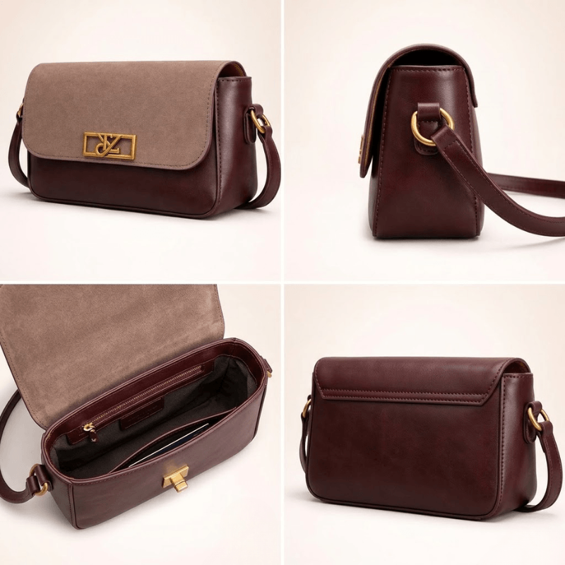 Crossbody Gold Chain, Metal Logo, Flap Closure SC-120
