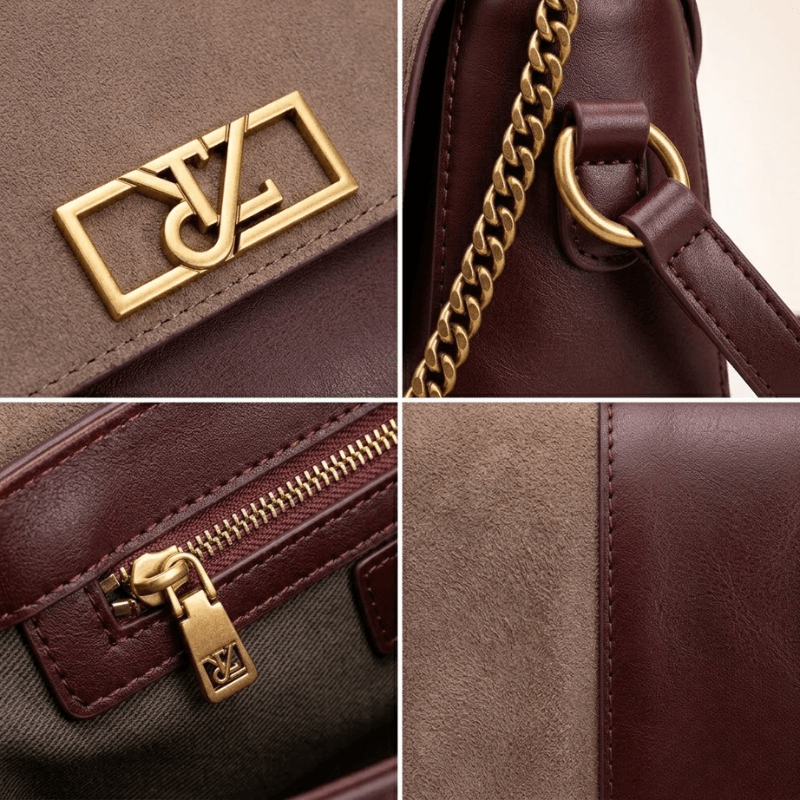 Crossbody Gold Chain, Metal Logo, Flap Closure SC-120